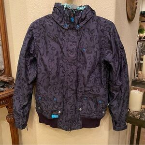 SPECIAL BLEND 15K Women Gray Black Animal Print Snowboard Hoodie Jacket- Medium